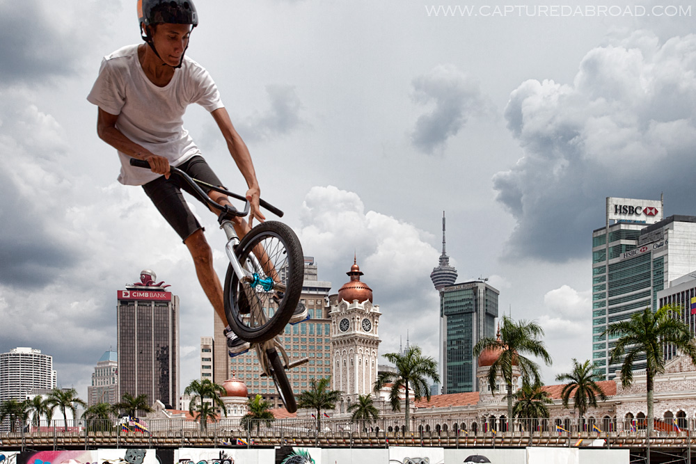 Click image to purchase Flying high over Merdeka Square, Kuala Lumpur