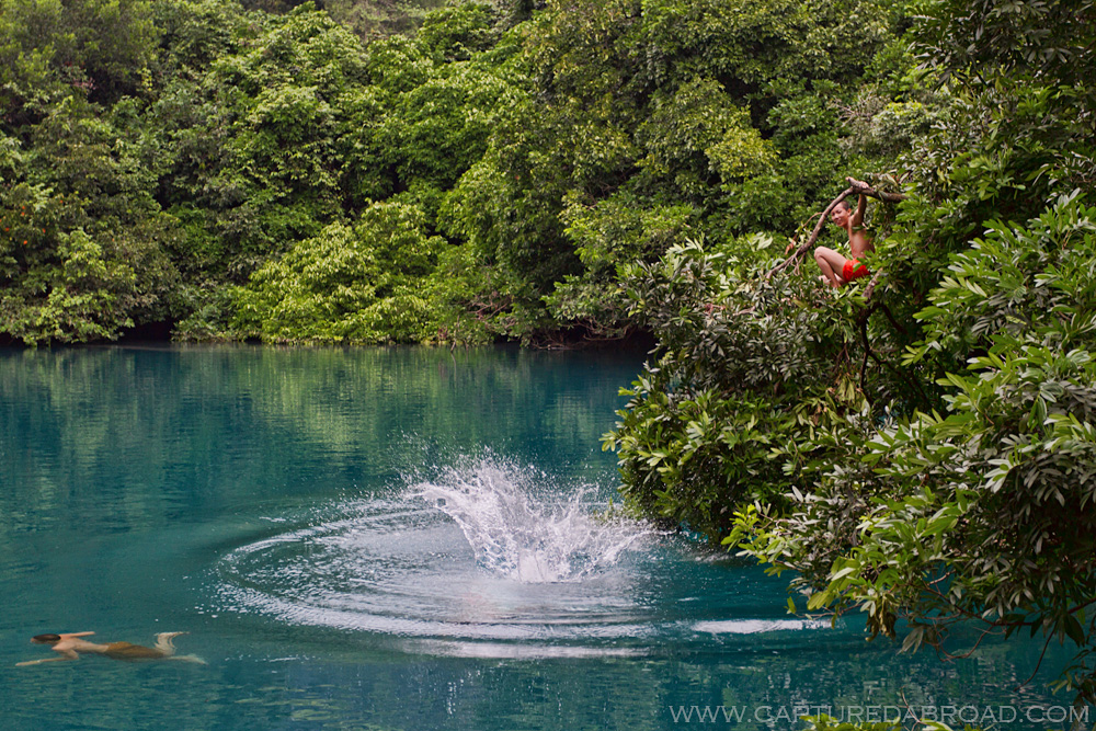 Monks playing in the mystical Kongleng lake