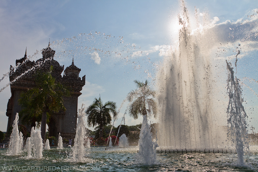Victory Gate/Patuxai and fountain - Vientiane