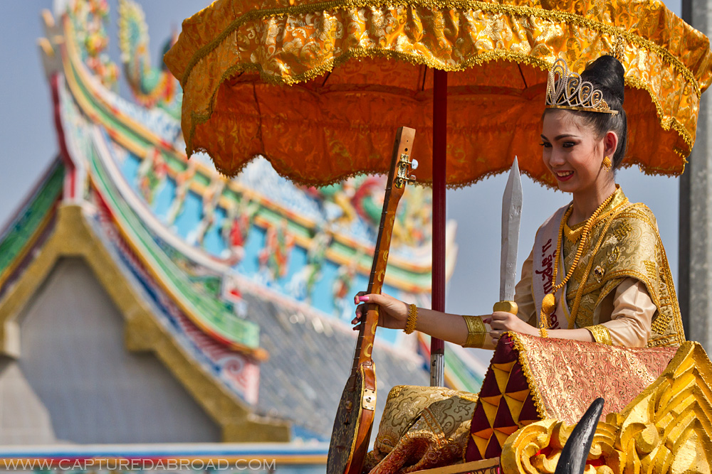 Pi Mai Celebrations in Vientiane, Laos, beauty pageant, temple