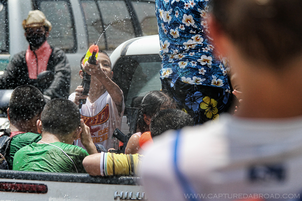 Pi Mai Celebrations in Vientiane, Laos, waterpistol