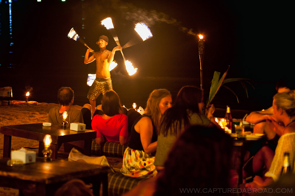 Fire shows on Koh Tao beach