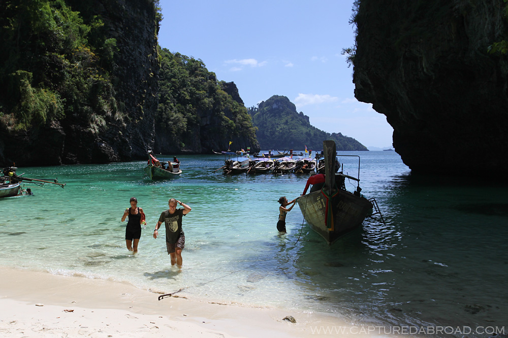 Longtail boats, Small island off Ton Sai, Krabi