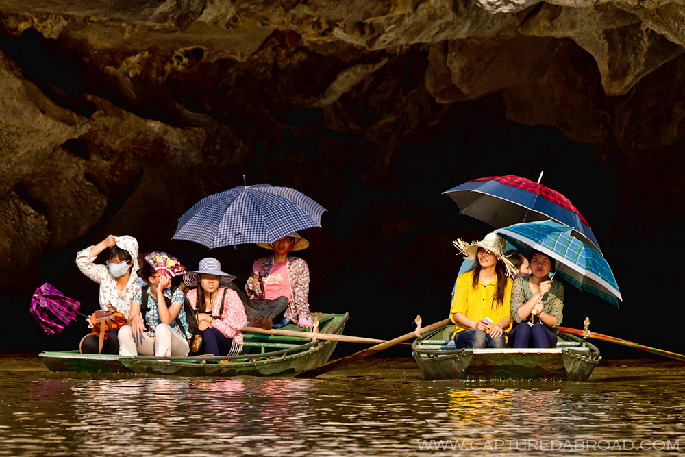 Boating down Tam Coc in Ninh Binh