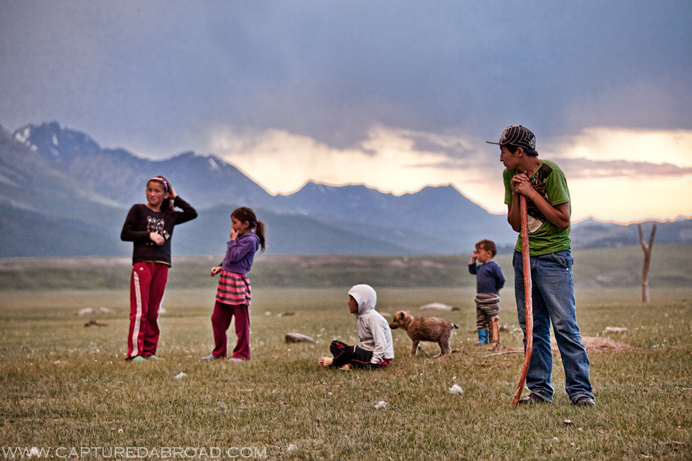 Sunset in Khurgan Nuur lake