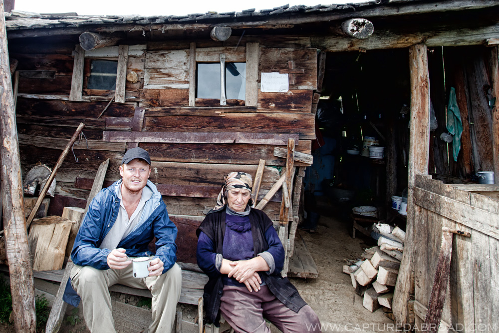 Enjoying a freshly made yogurt after a hike in the mountains