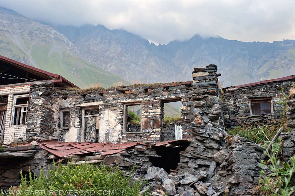 Ruins in the town of Kazbegi